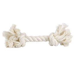 Produktbild von Beeztees Hundespielzeug Baumwollkordel mit 2 Knoten weiß 50 g - 50 g