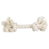 Produktbild von Beeztees Hundespielzeug Baumwollkordel mit 2 Knoten Weiß 70 g - 70 g
