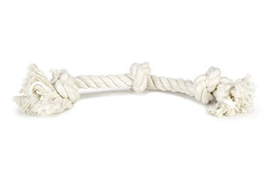 Produktbild von Beeztees Hundespielzeug Baumwollkordel mit 3 Knoten in Weiß 220 g - 220 g