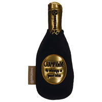 Produktbild von Beeztees Hundespielzeug Champagnerflasche aus Plüsch in Schwarz 19 x 7 x 7 cm