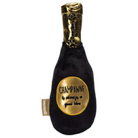 Produktbild von Beeztees Hundespielzeug Champagnerflasche aus Plüsch in Schwarz 30 x 9 x 9 cm