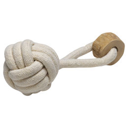 Beeztees Hundespielzeug Fliegender Ball aus Baumwolle Beige Größe M – Bild 1 von 2