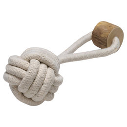 Beeztees Hundespielzeug Fliegender Ball aus Baumwolle Beige Größe S – Bild 1 von 2