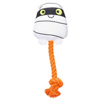 Produktbild von Beeztees Hundespielzeug Halloween Geist mit Seil aus Plüsch und Baumwolle weiß/orange