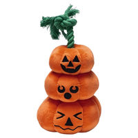 Produktbild von Beeztees Hundespielzeug Halloween Kürbis mit Seil und Squeaker Orange