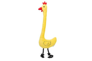 Beeztees Hundespielzeug Huhn Tok gelb aus Plüsch mit Kordel-Beinen 75 cm – Bild 1 von 2