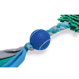 Beeztees Hundespielzeug Kino und Ball aus Plüsch in Blau und Grün – Bild 1 von 3