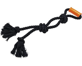 Beeztees Hundespielzeug Moy T-Puller aus Baumwolle Schwarz Orange 60x13x7 cm – Bild 1 von 4