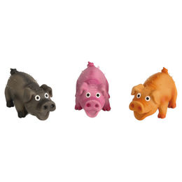 Beeztees Hundespielzeug Piglets Quietschspielzeug aus Latex bunt für erwachsene Hunde - 6 x 10 cm – Bild 1 von 2