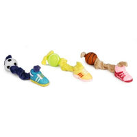 Produktbild von Beeztees Hundespielzeug Plüschseil mit Vinylball und Schuh bunt 27 cm