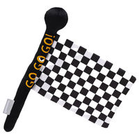 Produktbild von Beeztees Hundespielzeug Rennflagge aus Plüsch schwarz/weiß mit Knisterfolie 36x28 cm