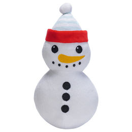 Produktbild von Beeztees Hundespielzeug Schneemann aus weißem Plüsch