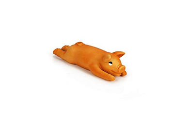 Produktbild von Beeztees Hundespielzeug Schwein aus Latex in Orange als Quietschspielzeug Größe S - 25 cm