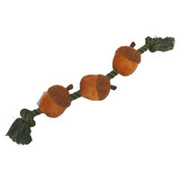 Produktbild von Beeztees Hundespielzeug Seil mit Eicheln aus Baumwolle und Plüsch braun schwarz 40 cm