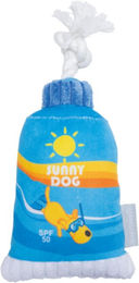 Produktbild von Beeztees Hundespielzeug Sonnencreme Plüsch Blau Größe L 25 x 11,5 x 6,5 cm