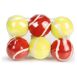 Produktbild von Beeztees Hundespielzeug Tennisbälle 6er Pack aus Filz und Gummi in Rot und Gelb