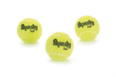 Beeztees Hundespielzeug Tennisbälle mit Squeaker aus Filz Gelb 6,5 cm 3 Stück – Bild 1 von 2