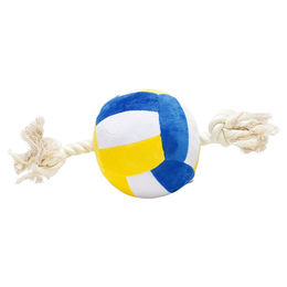 Beeztees Hundespielzeug Volleyball aus Plüsch mit Seil, Bunt, Größe L – Bild 1 von 2