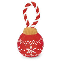 Produktbild von Beeztees Hundespielzeug Xmas Ball Twinkle aus Plüsch und Baumwolle rot