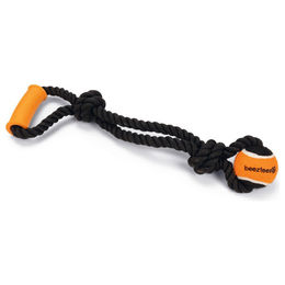 Produktbild von Beeztees Hundespielzeug Ya T-Puller mit Tennisball aus Baumwolle Schwarz 50cm