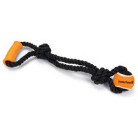 Produktbild von Beeztees Hundespielzeug Ya T-Puller mit Tennisball aus Baumwolle Schwarz 50cm