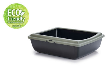 Beeztees Juliet Eco Katzentoilette offene Schale aus Kunststoff Grau-Schwarz-Grün 48 x 38 x 14 cm – Bild 1 von 4