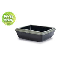 Produktbild von Beeztees Juliet Eco Katzentoilette offene Schale aus Kunststoff Grau-Schwarz-Grün 48 x 38 x 14 cm