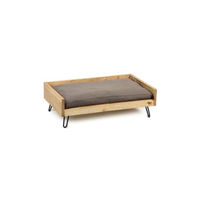 Produktbild von Beeztees K&Bz Dbl Holzbett Turana Hundebett aus Holz in Grau 75 x 45 x 13 cm