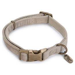 Beeztees K&Bz Hundehalsband aus Velours in Grau mit verstellbarer Breite von 48-70 cm – Bild 1 von 3