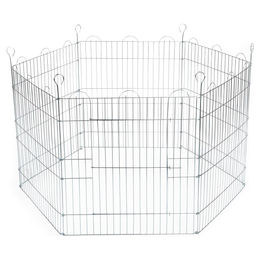 Beeztees Kaninchen Freigehege aus Metall verzinkt in Silber oder Bunt – Bild 1 von 5