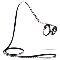 Produktbild von Beeztees Kätzchengeschirr Hearts schwarz verstellbar mit 16-25 cm Halsumfang