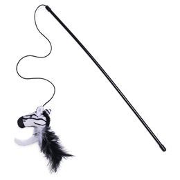 Beeztees Katzenangel Dschungel Zebra aus Plüsch mit Katzenminze und Feder 50cm – Bild 1 von 5