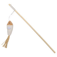 Produktbild von Beeztees Katzenangel ECO Fyn Fisch Interaktives Spielzeug für Katzen aus Plüsch und Holz 40cm