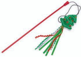 Produktbild von Beeztees Katzenangel Weihnachtsbaum aus Plüsch in Grün und Bunt