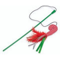 Produktbild von Beeztees Katzenangel Zuckerstange aus Plüsch für Katzen in Rot und Grün
