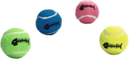 Beeztees Katzenball mit Glöckchen aus Plüsch 2 Stück bunt – Bild 1 von 2