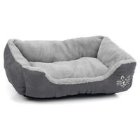 Produktbild von Beeztees Katzenbett Baboo Plüsch Grau Größe L 48x37x18cm