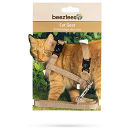 Beeztees Katzengeschirr Uni aus Nylon in Beige inklusive 130 cm Leine – Bild 1 von 2