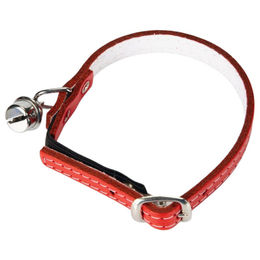 Beeztees Katzenhalsband aus Leder mit Glocke rot Größe M - 1 Stk. – Bild 1 von 5
