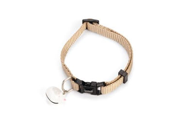 Produktbild von Beeztees Katzenhalsband aus Nylon in Beige verstellbar 24-30 cm