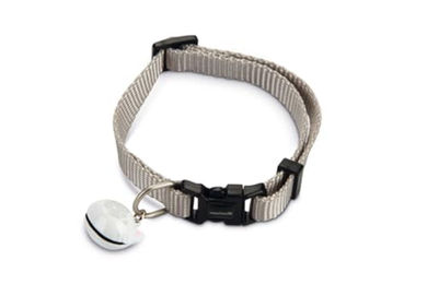 Produktbild von Beeztees Katzenhalsband aus Nylon in Hellgrau verstellbar 24-29 cm