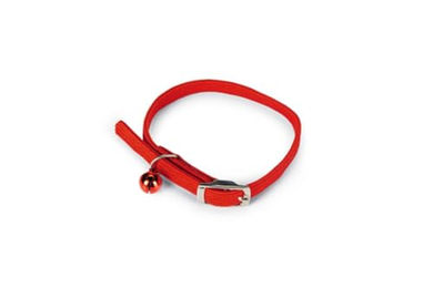 Beeztees Katzenhalsband aus Nylon in Rot mit Glocke und verstellbarer Breite von 10 mm für Katzen 6-29 cm – Bild 1 von 4