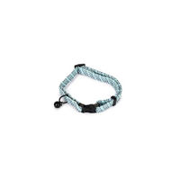 Produktbild von Beeztees Katzenhalsband aus Nylon mit reflektierendem Diagonalmuster in Blau verstellbar
