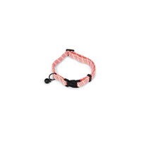Produktbild von Beeztees Katzenhalsband aus Nylon mit reflektierendem Diagonalmuster in Rosa 24,5-33 cm