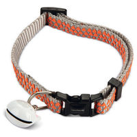 Produktbild von Beeztees Katzenhalsband aus Nylon mit Triangelmotiv in Hellgrau verstellbar 30cm
