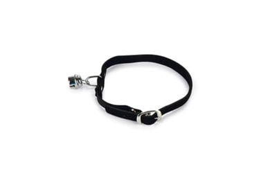 Produktbild von Beeztees Katzenhalsband aus Wildleder in Schwarz, verstellbar 24-29 cm