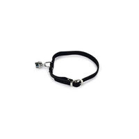 Produktbild von Beeztees Katzenhalsband aus Wildleder in Schwarz, verstellbar 24-29 cm