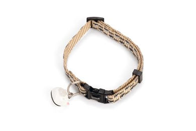 Beeztees Katzenhalsband Eyes Beige Nylon mit Glöckchen und D-Ring – Bild 1 von 2
