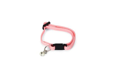 Produktbild von Beeztees Katzenhalsband für Kitten aus Nylon in Rosa mit Glöckchen und Sicherheitsverschluss 15-22 cm