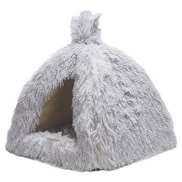 Beeztees Katzenhöhle Cosmo grau Plüsch für Kitten 40x40 cm – Bild 1 von 5